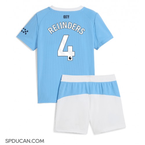 Dječji Nogometni Dres Manchester City Tijjani Reijnders #4 Domaci 2025-26 Kratak Rukav (+ Kratke hlače)